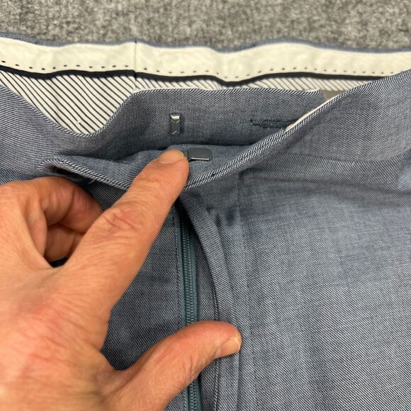 Daniel Cremieux Pants Mens 40 Shark Blue Straight Leg Stretch Flat Front Dress - Picture 4 of 11